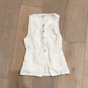 Reformation Cream Button-Down Vest